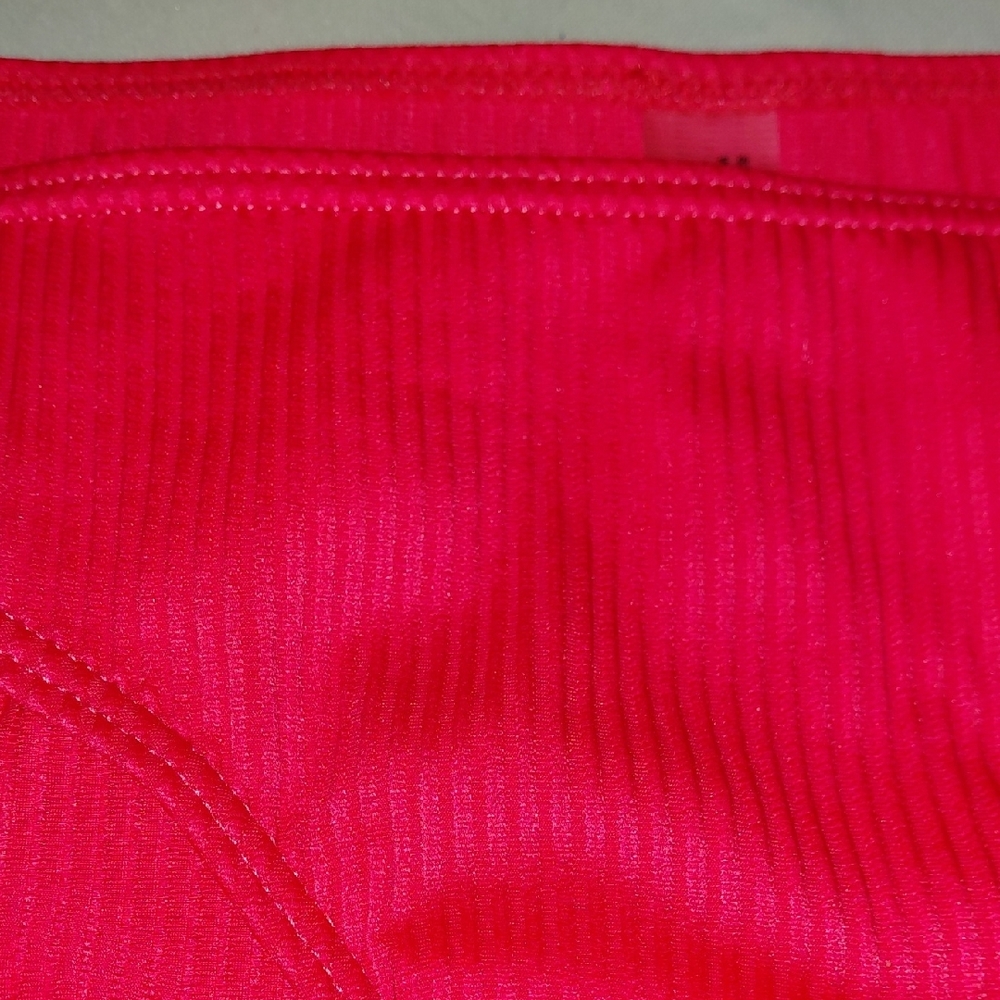 Red Ribbed Bikini Bottom Large - Picture 3 of 6